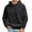 A-Black, variant on Puliio Mens Hoodies Fall And Winter Casual Solid Color Long Sleeve Hooded Sweater No Pockets Top Velvet Casual Oversize Drawstring Pullover Hooded