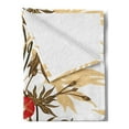 thumbnail image 2 of Floral Soft Flannel Fleece Blanket, Exotic Climbing Plant Ivy Flowers Leaves Vintage Blooms Botanical Artwork, Cozy Plush for Indoor and Outdoor Use, 60" x 80", Brown Sand Brown Red, by Ambesonne, 2 of 5