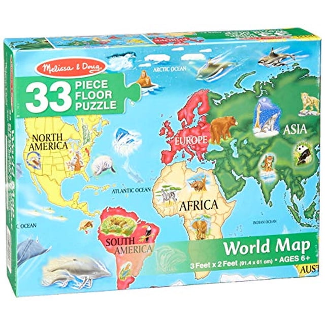 Mapa mundial de Floor Puzzle Melissa & Doug LCI446