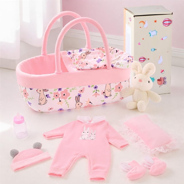 Set de ropa para muñecas Reborn BABESIDE para 43 a 56 cm con capazo