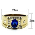 thumbnail image 2 of IP Gold(Ion Plating) Stainless Steel Ring with Synthetic Synthetic Glass in Montana for Women Montana Stone Color Style TK715 Size 12, 2 of 2