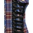 thumbnail image 4 of Rosegal Women's Plus Size Lace Up Plaid Shirt, 4 of 6