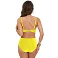 thumbnail image 5 of vigerkar Women's High Waisted Bikini Set Push Up V Neck Ruched Bottom Stylish Two Piece Swimsuit Bathing Suit (Yellow, L), 5 of 9