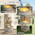 thumbnail image 2 of Haverchair Outdoor 5-Tiers Cascading Rock Water Fountain, Waterfall Fountain with 5 LED Lights, Beige Bowl Feature Fountains and Waterfalls for Garden or Patio, Yard, and Deck Decor, 2 of 9