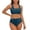 Dark Green-1, variant on Swimsuit for Women Two Piece Bathing Suits Two Piece Solid Color Back Tankini Swimsuit Bikini Bathing With Adjustable Ties