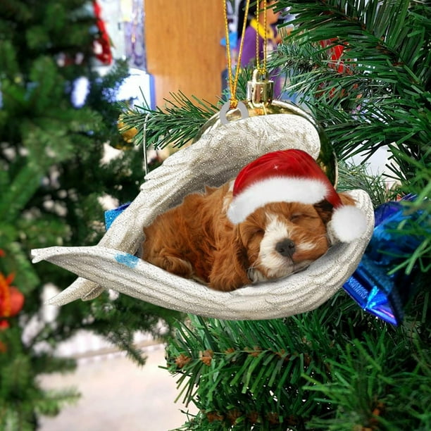 Colgante decorativo de perro navideño, accesorios decorativos para árbol de Navidad