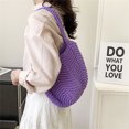 thumbnail image 3 of Bolso de mano para mujer, bolso de cubo, bolso de mano de verano, bolso de mano tejido para playa, bolso de mano para mujer (púrpura) Sywqhk Para Estrenar, 3 of 5