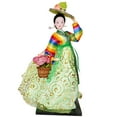 thumbnail image 3 of Figura de geisha coreana Hanbok, muñecas Kabuki decorativas en miniatura de 12 pulgadas de pie Colorido y Verde, 3 of 9