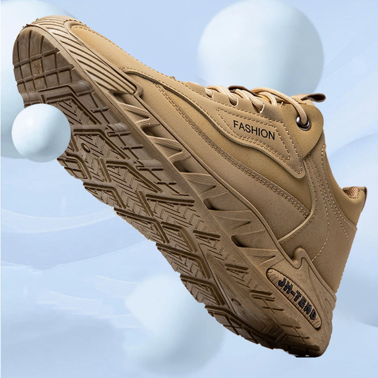 Mepaouo Men's Mid Top Hiking Sneakers Waterproof Fashion Lace up Running Shoes for Men(Coffee,11)