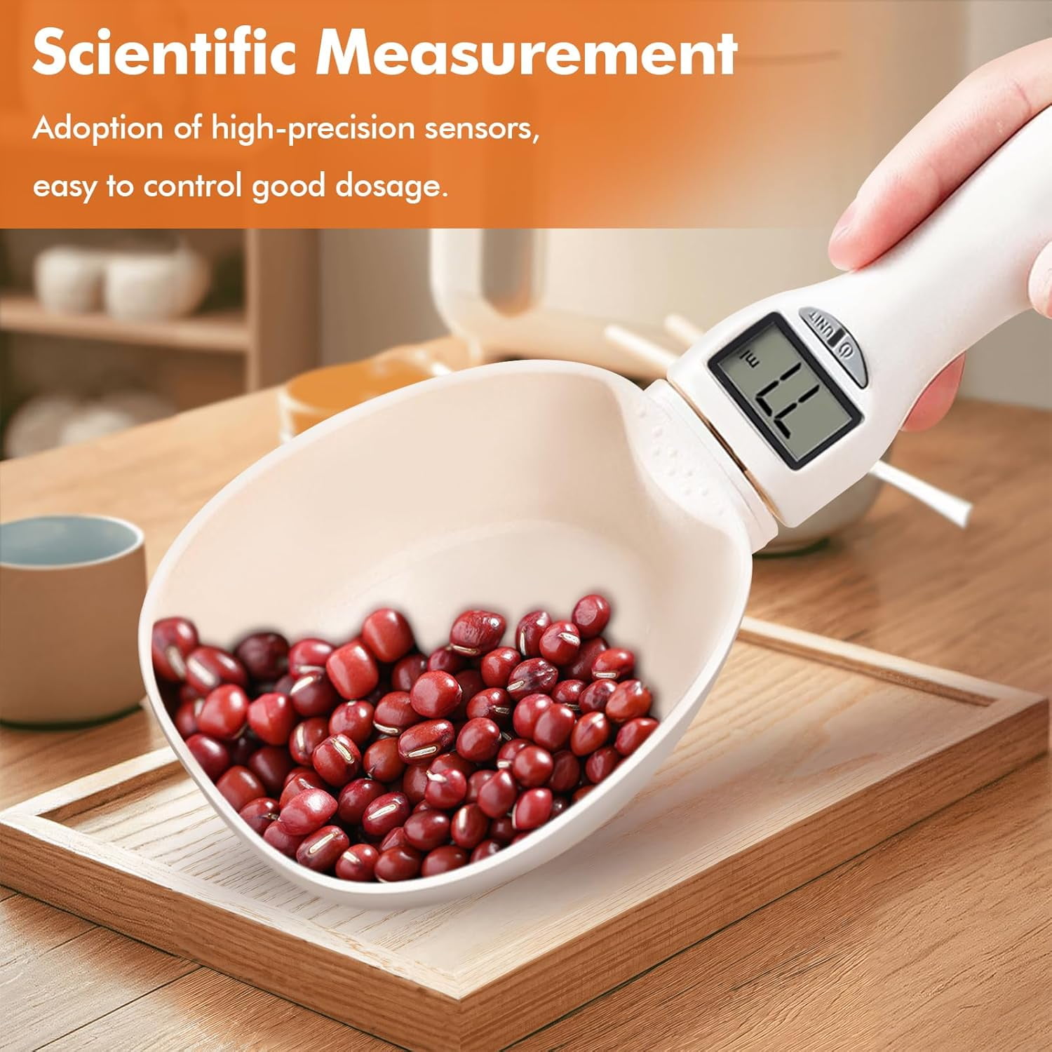 2pcs Digital Measuring Spoon Scale,Electronic Measuring Spoon 800g/0.1g High Precision with Screen,Adjustable Measuring Spoon for Pet Food, Coffee, Baking, Cooking