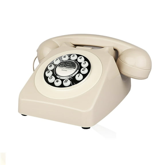 Retro Phone, TelPal Corded Telephone, Old Fashion Telephones, Vintage Antique Desktop Phone, Classic 1980's Landline Phones for Home & Office Decor, Novelty Hotel Telephone with Redial