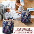 thumbnail image 3 of Cozy Homey Hummingbird Floral Print Laundry Basket,Easy-Clean Quilted Fabric Storage Bin with Canvas Handles for Dirty Clothes in the Laundry Room,20"x28", 3 of 5