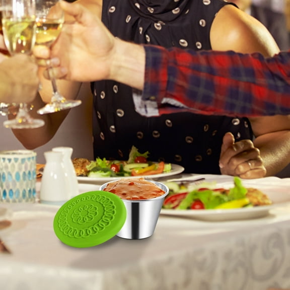 Vestitly Salad Dressing Containers With Lids, Small Leakproof Reusable Stainless Steel Salad Dressing Container To Go For Lunch Boxes,Sauce containers,And Kitchen Storage.(6.48*1.69in)