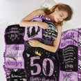 thumbnail image 2 of 50th Birthday Blankets for Women, 50th Birthday Blanket 50"x60" Women Birthday Decoration, 50th Ladies Birthday Blanket Throw Blanket for Couch Bed, Soft Blanket Throw Birthday Blankets for Women, 2 of 5