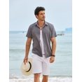 thumbnail image 2 of COOFANDY Men's Casual Linen Button Down Shirt Short Sleeve Beach Summer Wedding Shirt, 2 of 6