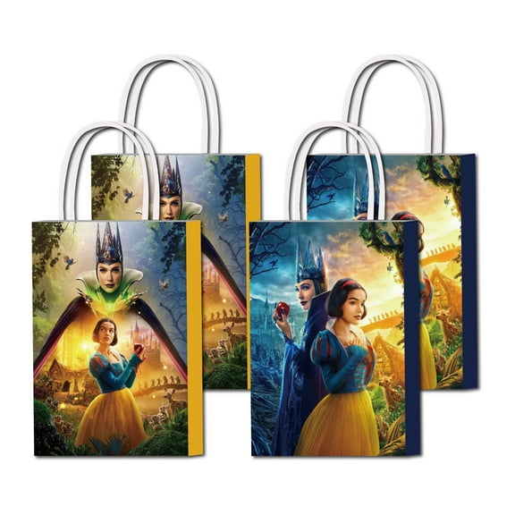 16 Pcs For Princess Cartoon Themed Party Favor Bags – 2 Styles with Handles Party Supplies, Candy Treat Bags for Birthday Decorations and Event Celebrations