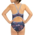thumbnail image 2 of Dolfin Uglies Girls Print Keyhole Back 1-Piece in Fireworks, 2 of 2