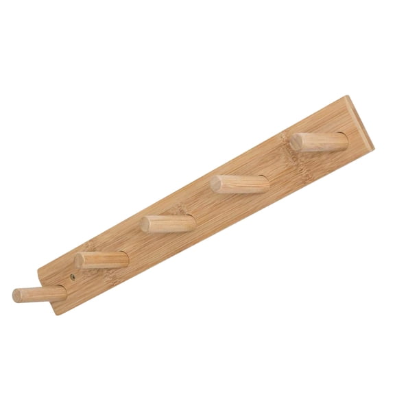 Hewann Wall-Mounted Coat Hooks Hanger Hook Wall Mounted Coat Rack - 5 Durable Wood Hooks for Entryway, Bathroom, Kitchen and More - Stylish Storage Solution for Home Organization