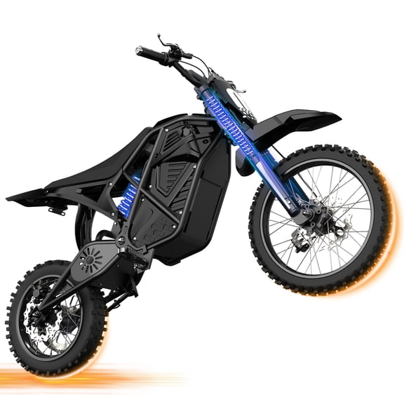 Electric Dirt Bike for Teens & Adults, 3500W Peak Mid-Drive Motor, 38 MPH Off-Road E-Bike, 48V 23Ah Battery, 14"/12" Wheels, Hydraulic Dual Shock Suspension, Electric Bike Black