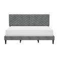 thumbnail image 3 of Hillsdale Furniture Crestwood Upholstered Chevron Pleated Platform King Bed with 2 Dual USB Ports, Gray, 3 of 5
