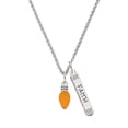 thumbnail image 1 of Delight Jewelry Silvertone Christmas Lights - Hot Orange Resin Silvertone Believe Faith Prayer Hope Bar Charm Necklace, 23", 1 of 4