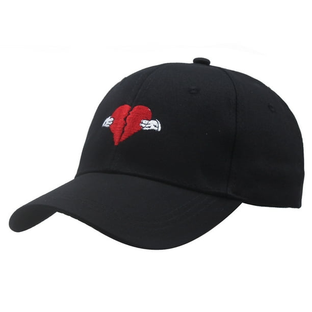 Gorra de béisbol unisex bordada de algodón con corazón roto de 58 a 60 cm