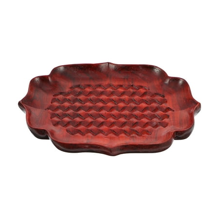 

1Pc Wooden Coaster Practical Tea Tray Durable Heat Insulation Cup Mat (Dark Red)