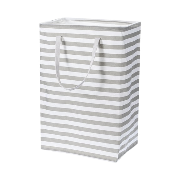 Uxcell Laundry Basket, Large Collapsible Laundry Hamper Clothes Hamper for Bathroom Bedroom Dorm Grey Stripe
