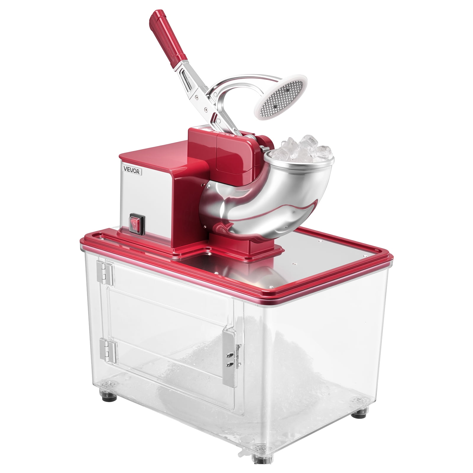 VEVOR Commercial Ice Crusher 661LBS/H, 350W Electric Snow Cone Machine with 4 Blades, 2000RPM Stainless Steel Shaved Ice Machine with 11 Gal Crushed-Ice Box