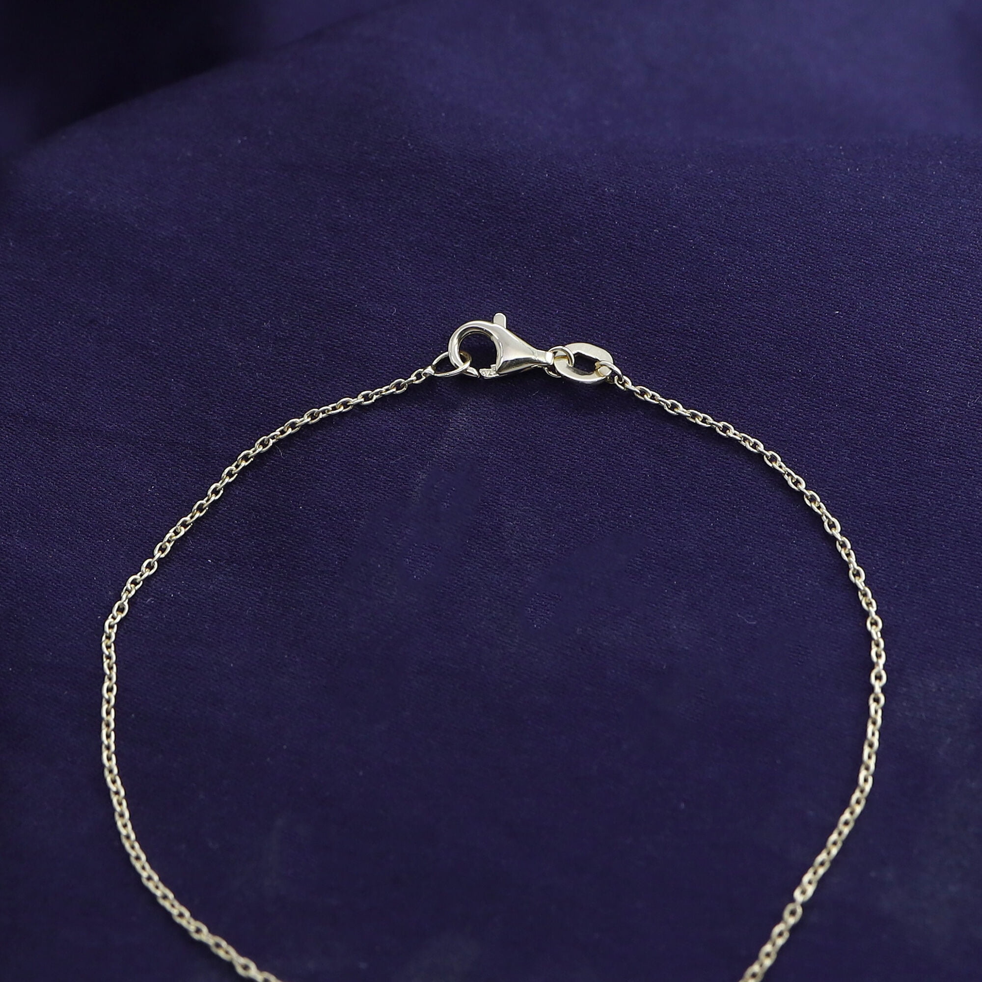 Cross Bracelet for Women | 2MM Round Lab Grown Diamond Charm Link Chain Bracelet | 14K White Gold Over Sterling Silver Christian Religious Jewelry (0.21Ctw)-7.5 Inch