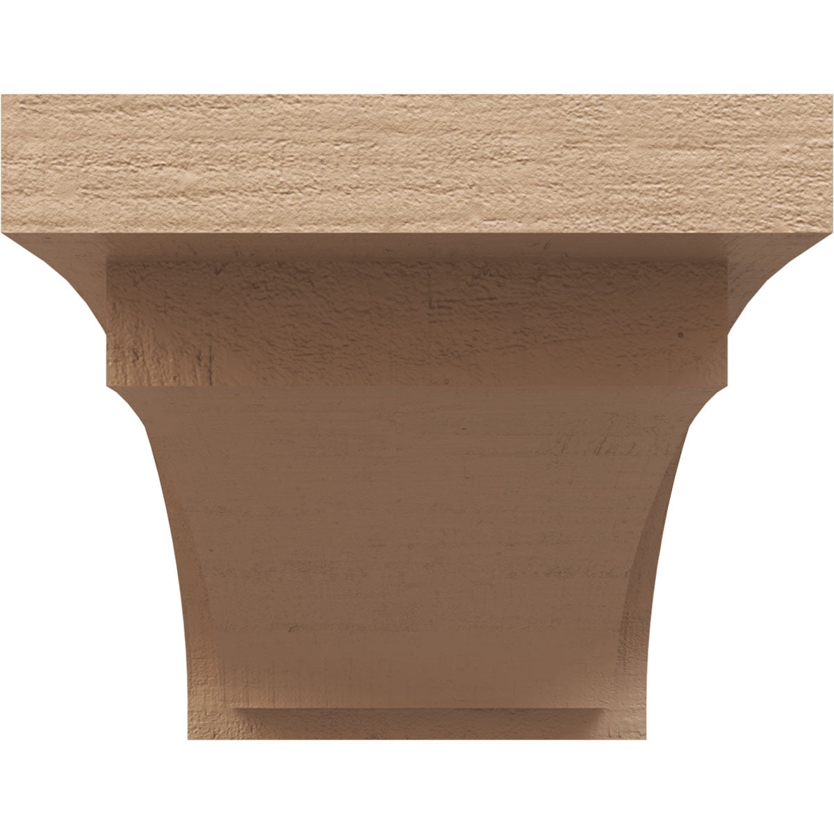 12"W x 24"D x 12"H Wide Rivera Rough Cedar Woodgrain TimberThane Corbel, Primed Tan