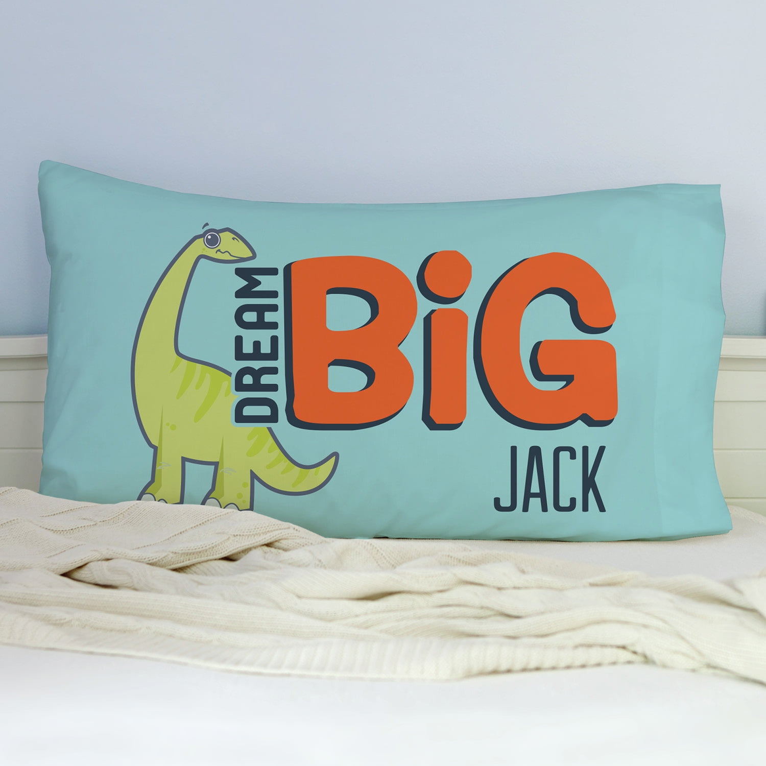 Personalized Gifts Personalized Dream Big Dino Pillowcase