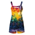 thumbnail image 4 of Nrmvnmi Summer Short Rompers for Women 2024 Casual Loose Printed Sleeveless Tie Knot Strap Jumpsuits Wide Leg Overalls with Pockets Multicolor LMothers Day Gifts, 4 of 5