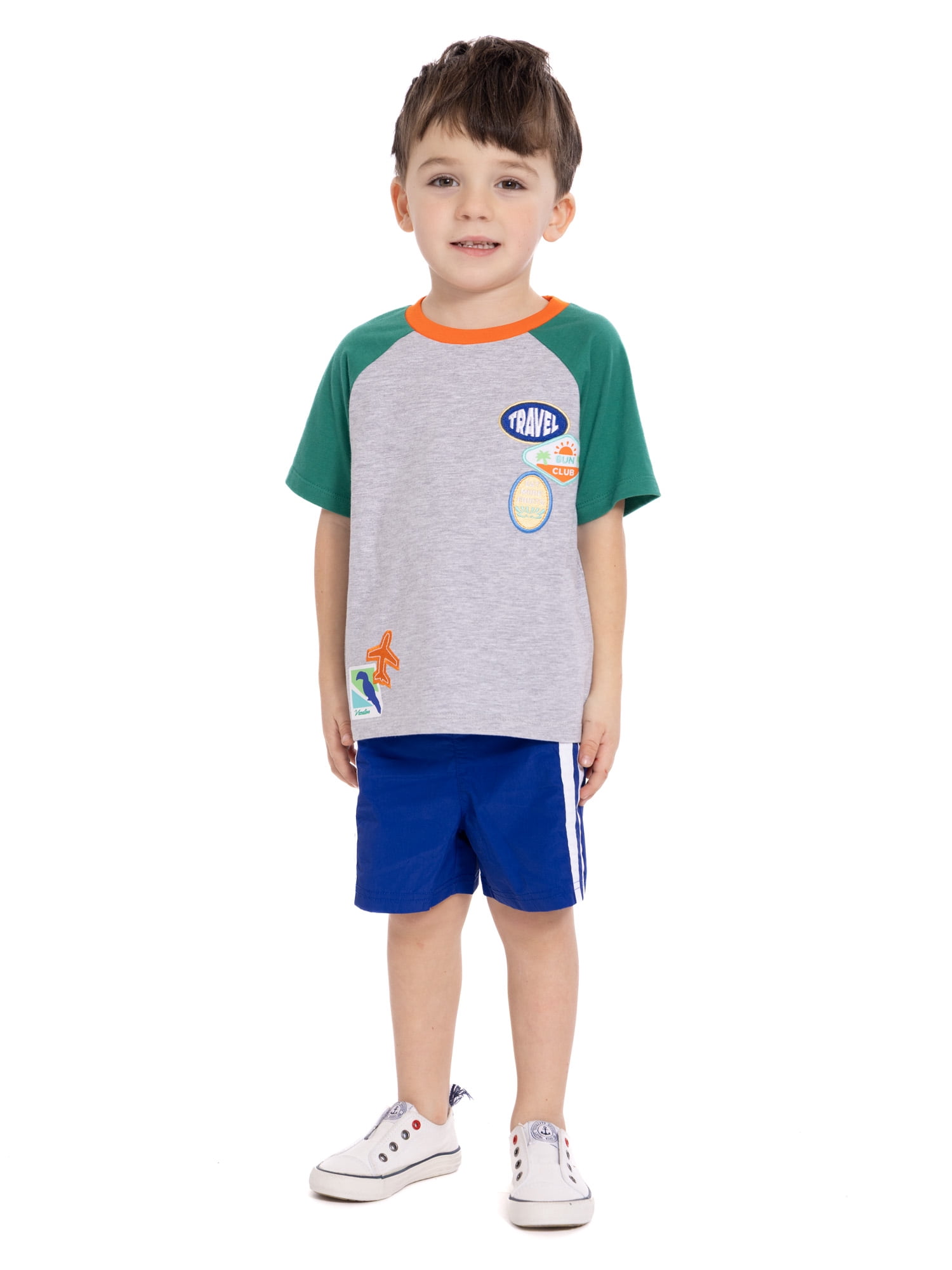 Wonder Nation Toddler Boys Short Sleeve Graphic Tee and Shorts Set, 2-Piece Sizes 12M-5T
