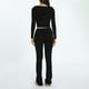 thumbnail image 5 of Blusas + Pantalones Largos Y2K Knit Crop Tops + Pantalones largos 2pcs Mujeres Zipper Sport Fitness Outfit (Negro M) Kuymtek para Mujer Negro T M, 5 of 6