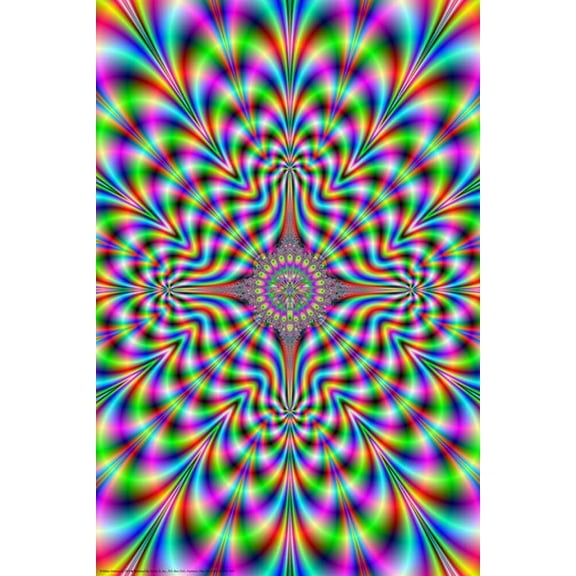 Laminated Psychedelic Pulse Poster Print, 24.5-by-36.5 Inches