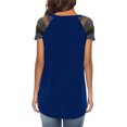 thumbnail image 2 of tredstone T-Shirt Femme Manches Courtes Col Rond Haut à Rayures, Bleu, XXL, 2 of 7