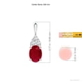 thumbnail image 3 of ANGARA Natural Oval 1.25 ct Ruby Solitaire Pendant with Trio Diamond in 14K White Gold for Women (Size-8x6mm) | July Birthstone, Birthday, Anniversary, Jewelry Gift for Women | Natural Ruby Necklace, 3 of 8