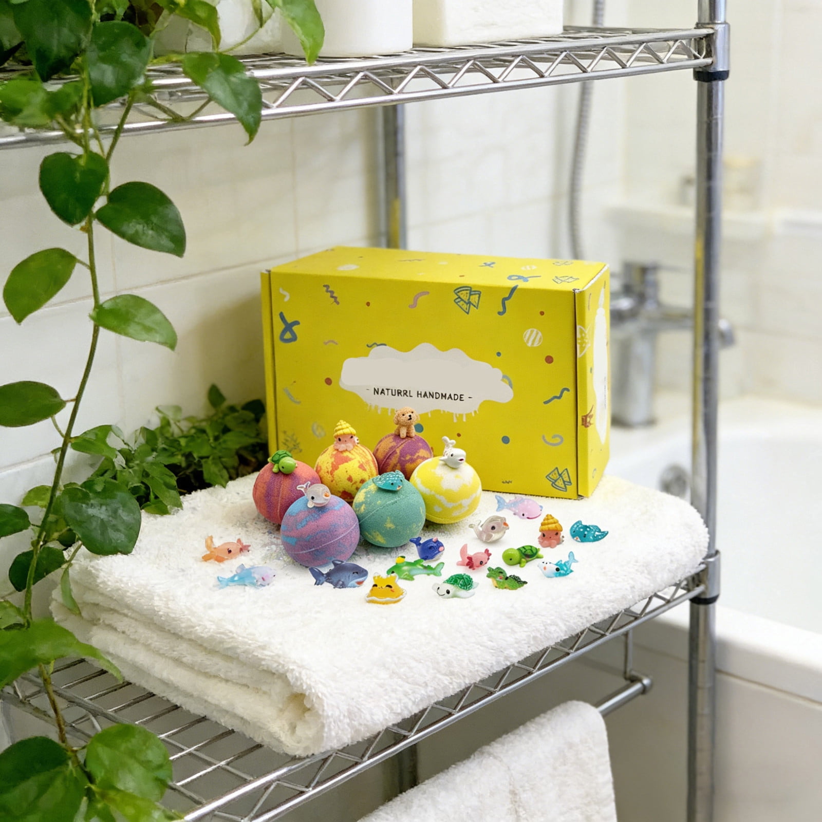 6 Pack Kids' Bath Bombs, Bath Bombs with Surprise Inside, Natural Organic Bath Fizzies for Birthday Presents, Party Favors and Spa Self-Care - Essential Oil Formula with Surprise Toys Inside