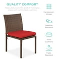 thumbnail image 2 of Best Choice Products Set of 4 Stackable Outdoor Patio Wicker Chairs w/ Cushions, UV-Resistant Finish - Brown/ Red, 2 of 6