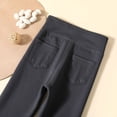 thumbnail image 5 of ZHOGXU Playful Button Waist Solid Color Winter Fleece Lined Leggings Kids Pants For Girls Back To School Wear, 5 of 9