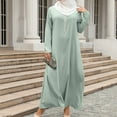thumbnail image 3 of FAKKDUK Muslim Dress for Woman, Women's Summer Dresses For Women Muslim Zipper Solid Color Long Sleeves Dress Muslim Maxi Abaya Eid Ramadan Formal Gown with Sleeve Prayer Dress,S, 3 of 8