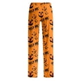 thumbnail image 5 of Halloween Pajama Pants Women Soft Lounge Pj Bottoms Cute Halloween Party Graphic Elastic Waist Trendy Pj Pants Women Saffron XL, 5 of 6
