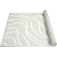 thumbnail image 6 of HR Plush Beige Cream Wave-Patterned Shag Rug, 1-Inch Thick Soft High Pile, Stain-Resistant Carpet for Living Room, 6 of 6
