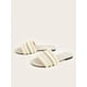 thumbnail image 2 of Women Orange Raw Trim Design Flat Sandals, Funky Open Toe Slide Sandals For Summer, 2 of 4