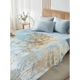 thumbnail image 4 of Contemporary Yellow Blue Tree Full Size Flat Sheet, Wrinkleproof & Fadeproof Cooling Flat Bed Sheet Only, Abstract Art Oil Paiting Breathable Soft Bedding Top Sheets 81 x 96 Inches, 4 of 8