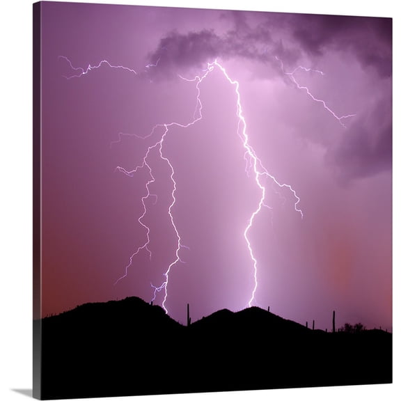 Great BIG Canvas | "Summer Lightning I" Canvas Wall Art - 20x20