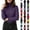 Purple, variant on Zylanna Women's Turtleneck Knit Top, Warm Stretchy Long Sleeve Solid Color Slim Fit Base Layer Shirt Purple
