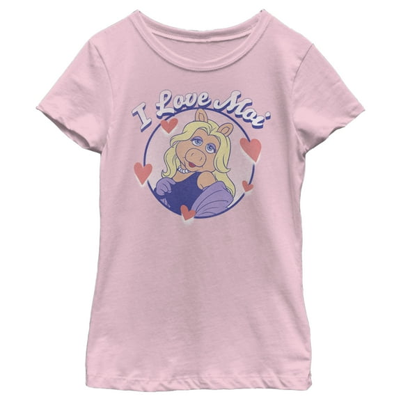 Girl's The Muppets I Love Moi  Graphic Tee Light Pink X Small
