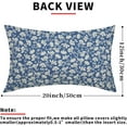 thumbnail image 3 of Daisy Floral Block Print Lumbar Pillow Covers 12X20 Inch Blue Beige Flowers Decorative Pillow Cases Set of 2 Farmhouse Home Decor Vintage Rustic Cute Throw Pillows for Sofa Couch Outdoor, 3 of 6